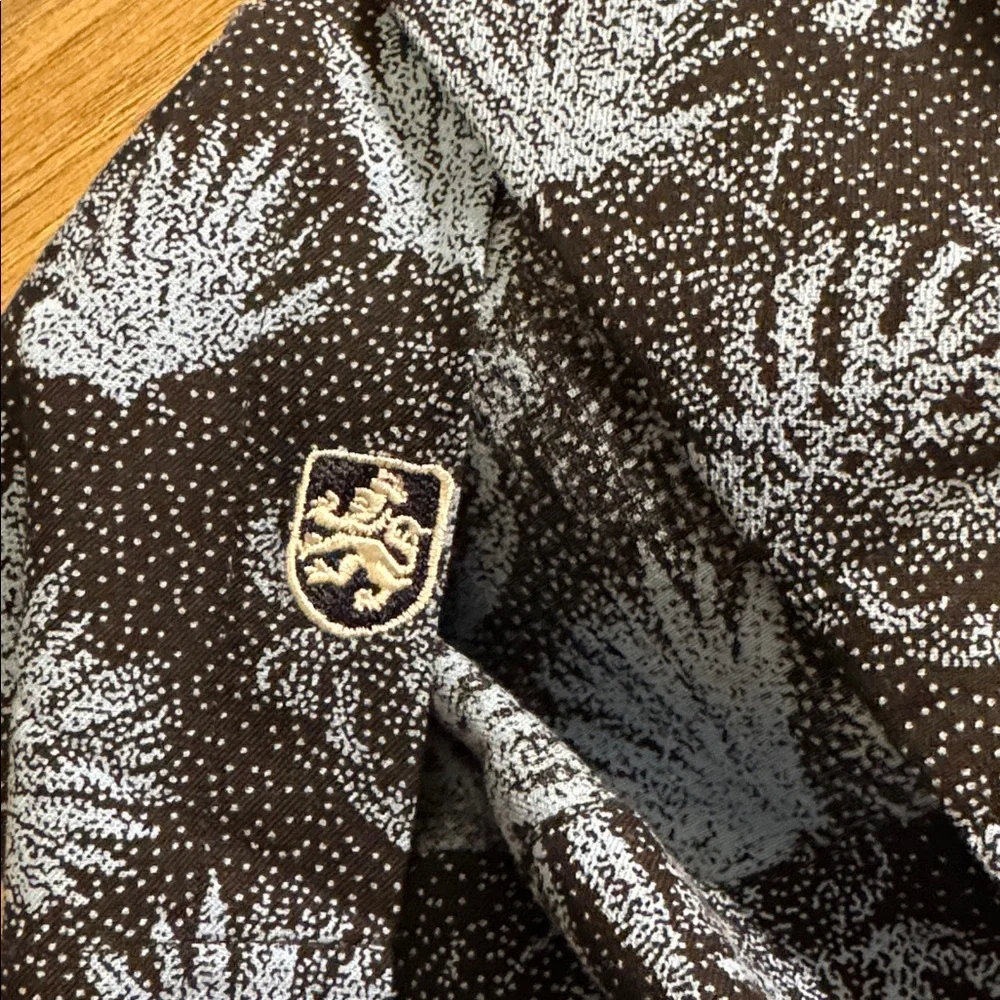 Nat Nast Men's XXL shirt Black Blue Patterned‎ silk cotton blend button